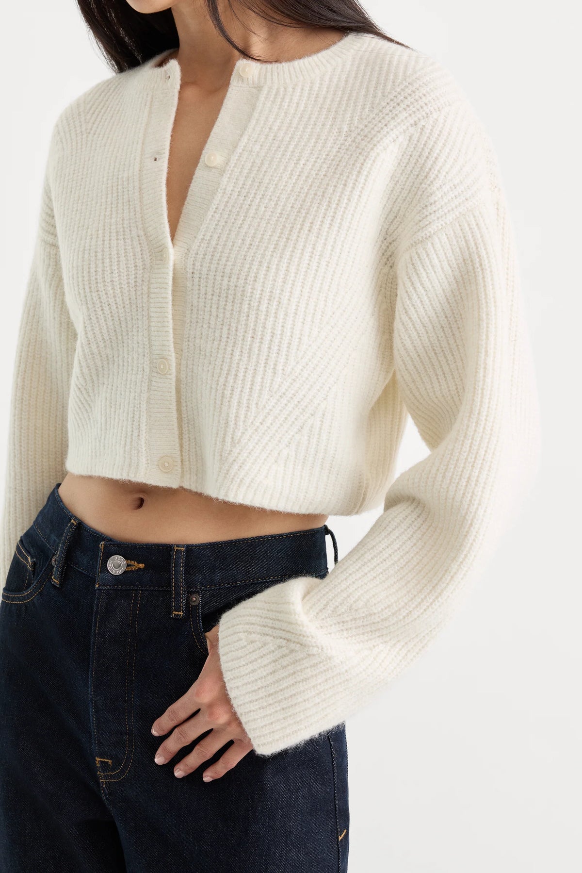 The Chunky Knit Cardigan in Chalk