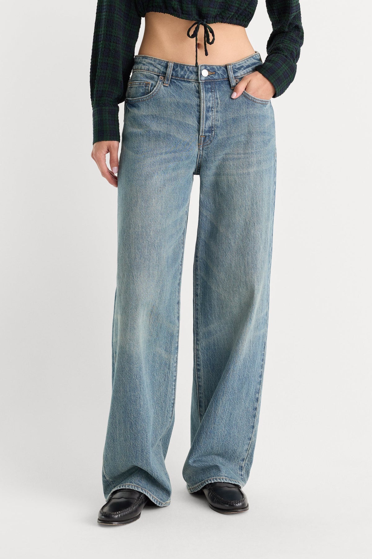 Vintage Wide Jeans in Oak