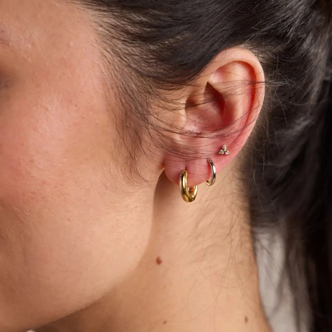 Mixed Metal Dainty Earring Set
