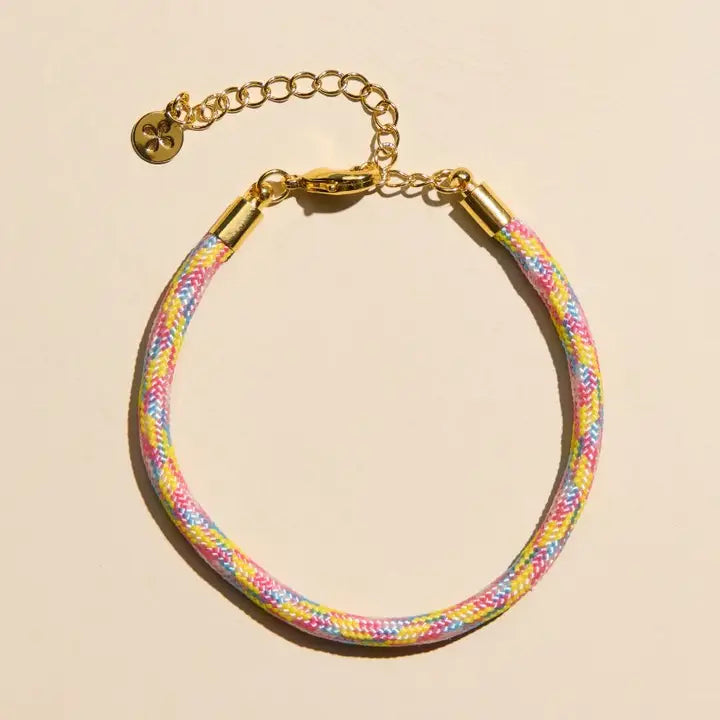 Rainbow Minimalist Cord Bracelet- Gold