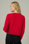 The Dani Cashmere Cardigan- Holiday Red