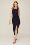 Maddie Side Knot Midi Dress- Navy