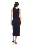 Maddie Side Knot Midi Dress- Navy