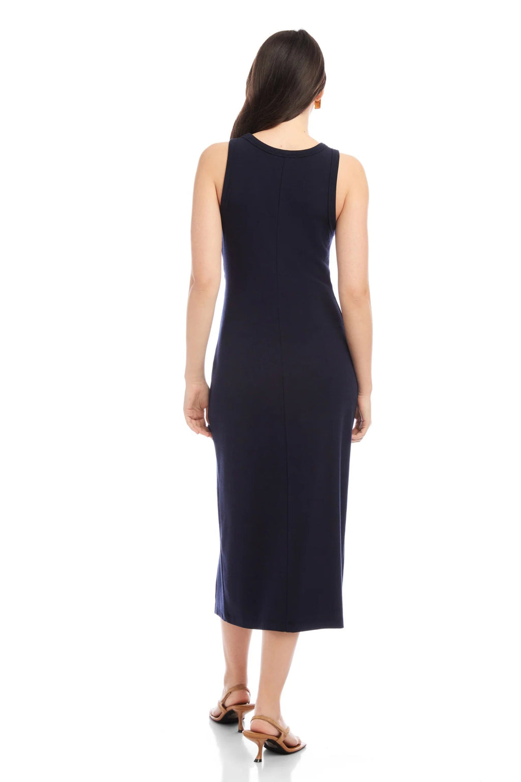 Maddie Side Knot Midi Dress- Navy