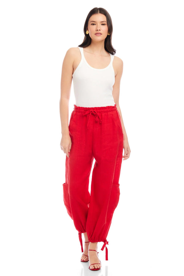 Charo Cargo Pants- Cherry Red