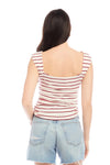 Tasha Side Shirred Top- Red Stripe