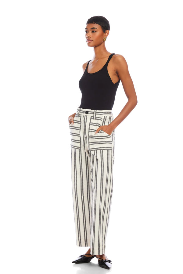 Rylee Cropped Pants- Stripe