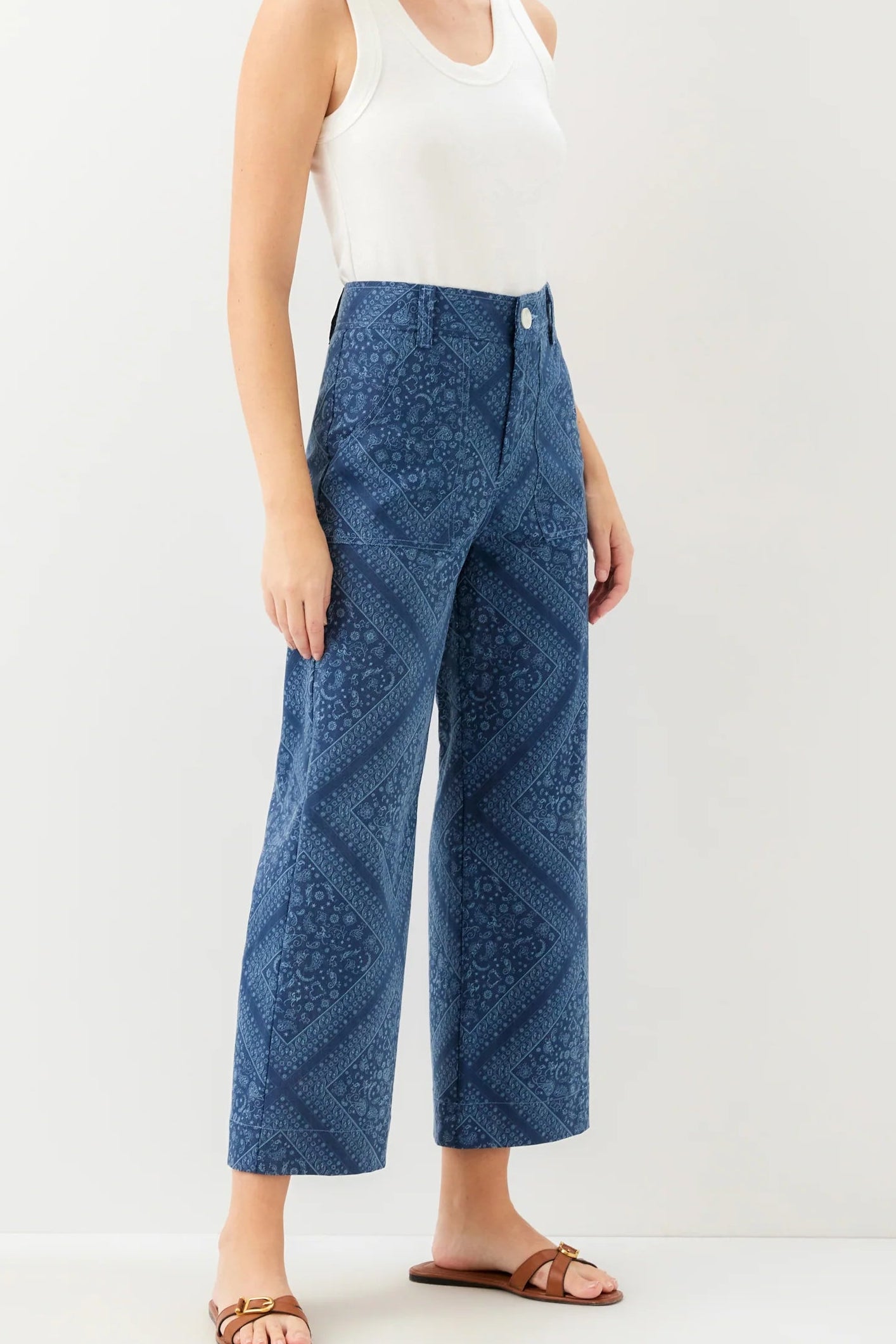 Rylee Cropped Pants- Print
