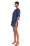 Nadine Bow Detail Top- Indigo