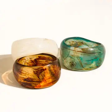 Caelia Statement Resin Bangle- Blue