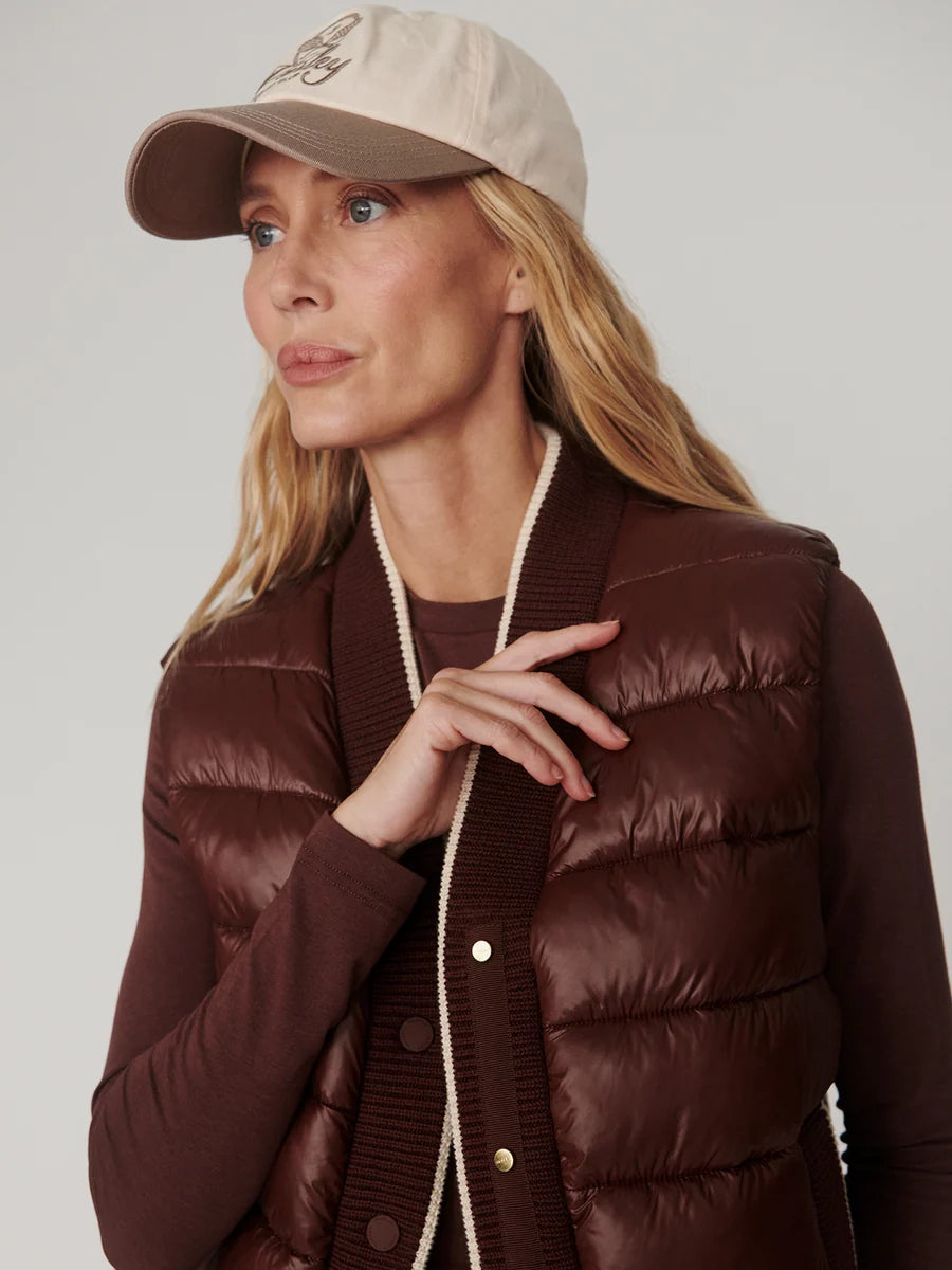 Colwyn Padded Gilet in Brown Stone