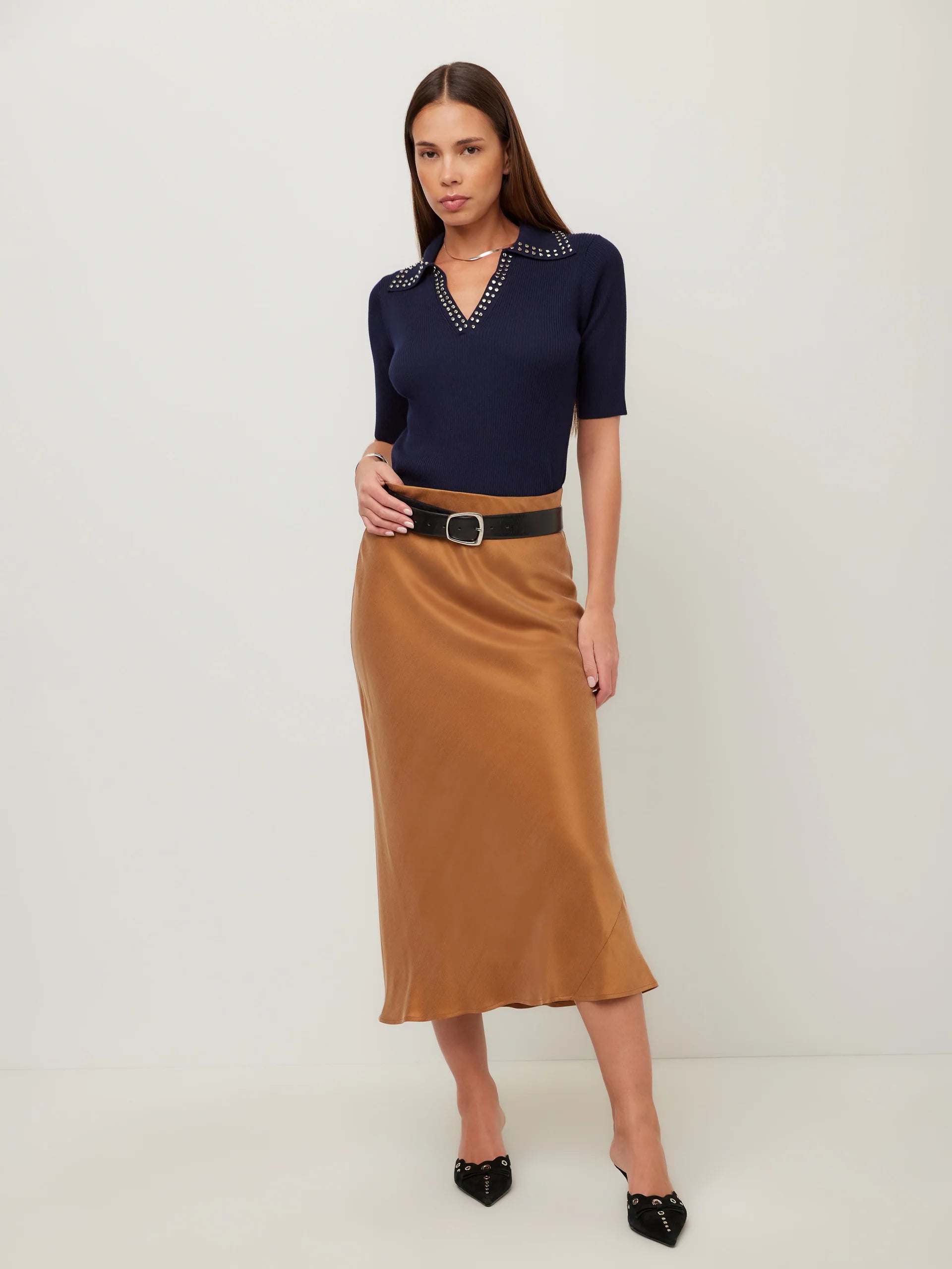 Eva Bias Ankle Skirt- Camel