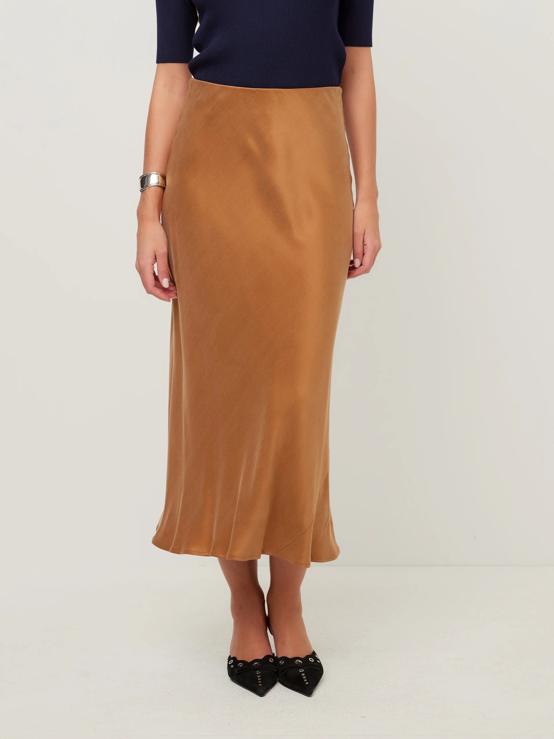 Eva Bias Ankle Skirt- Camel