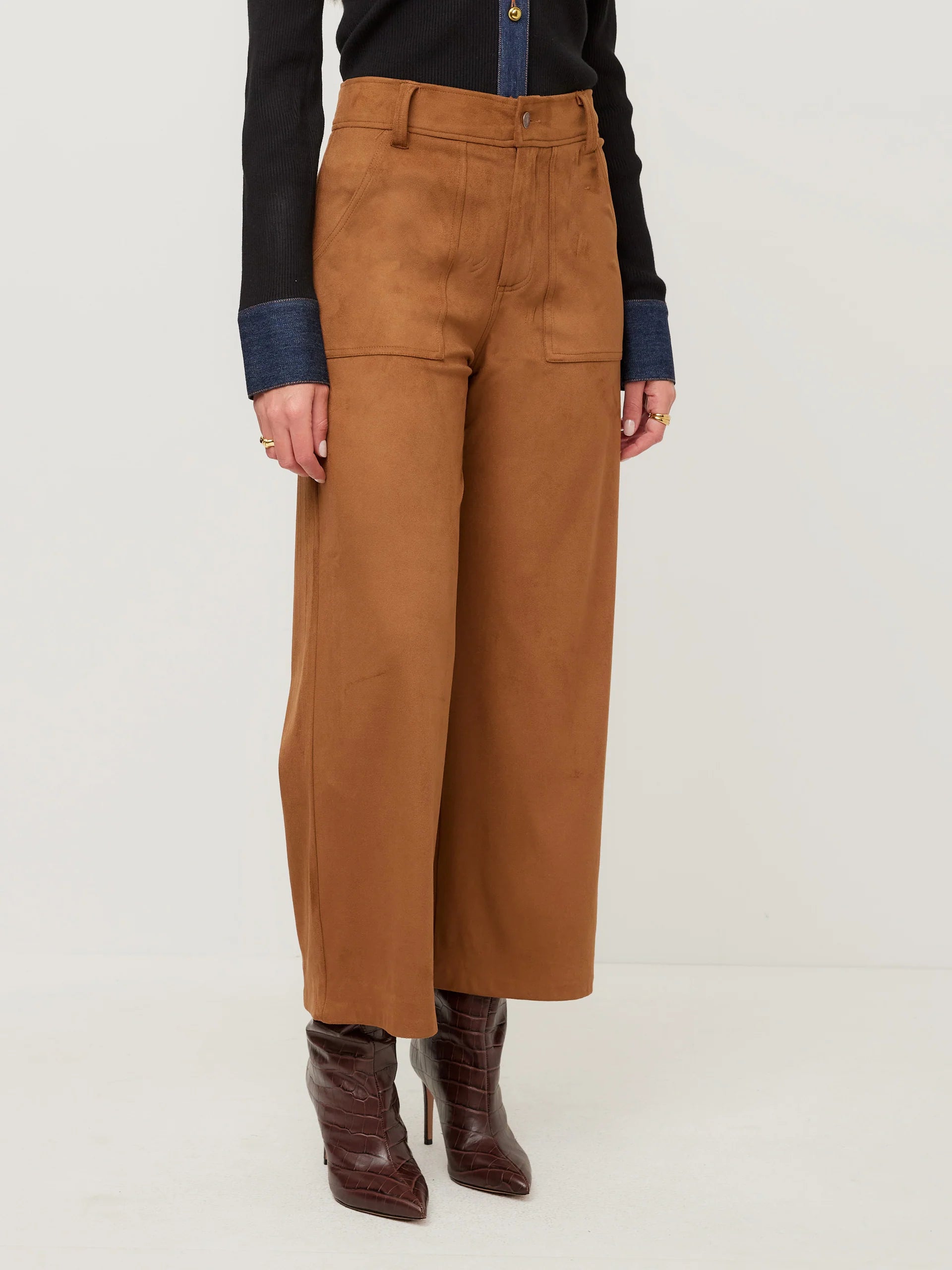 Rylee Cropped Pants- Camel
