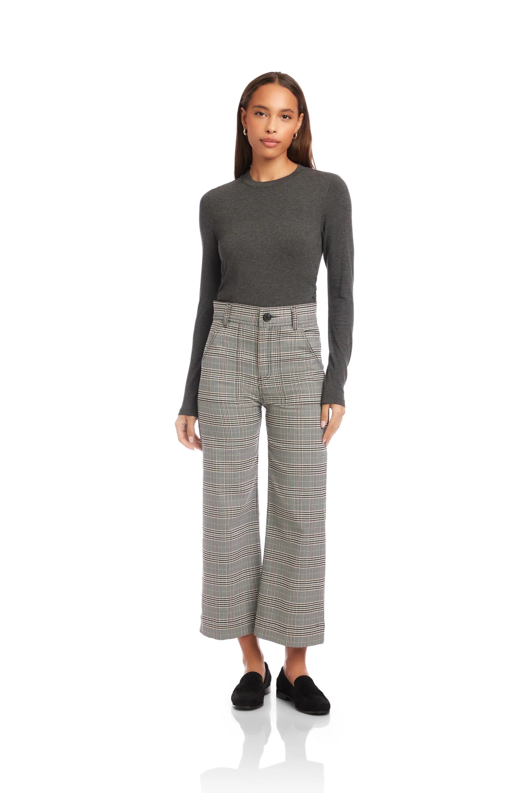 Rylee Crop Pants- Plaid