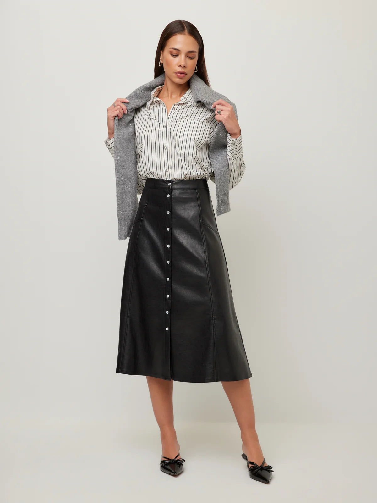 Esmeralda Faux Leather Skirt- Black