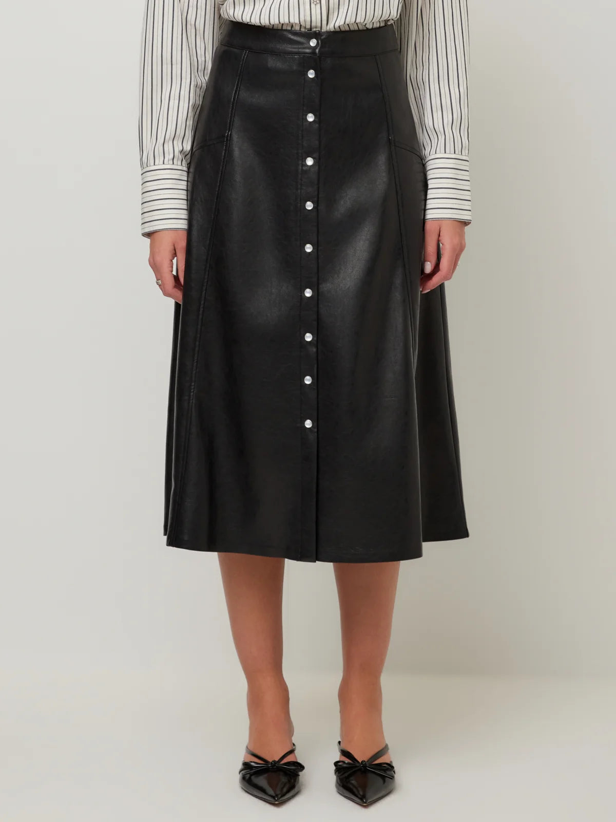 Esmeralda Faux Leather Skirt- Black