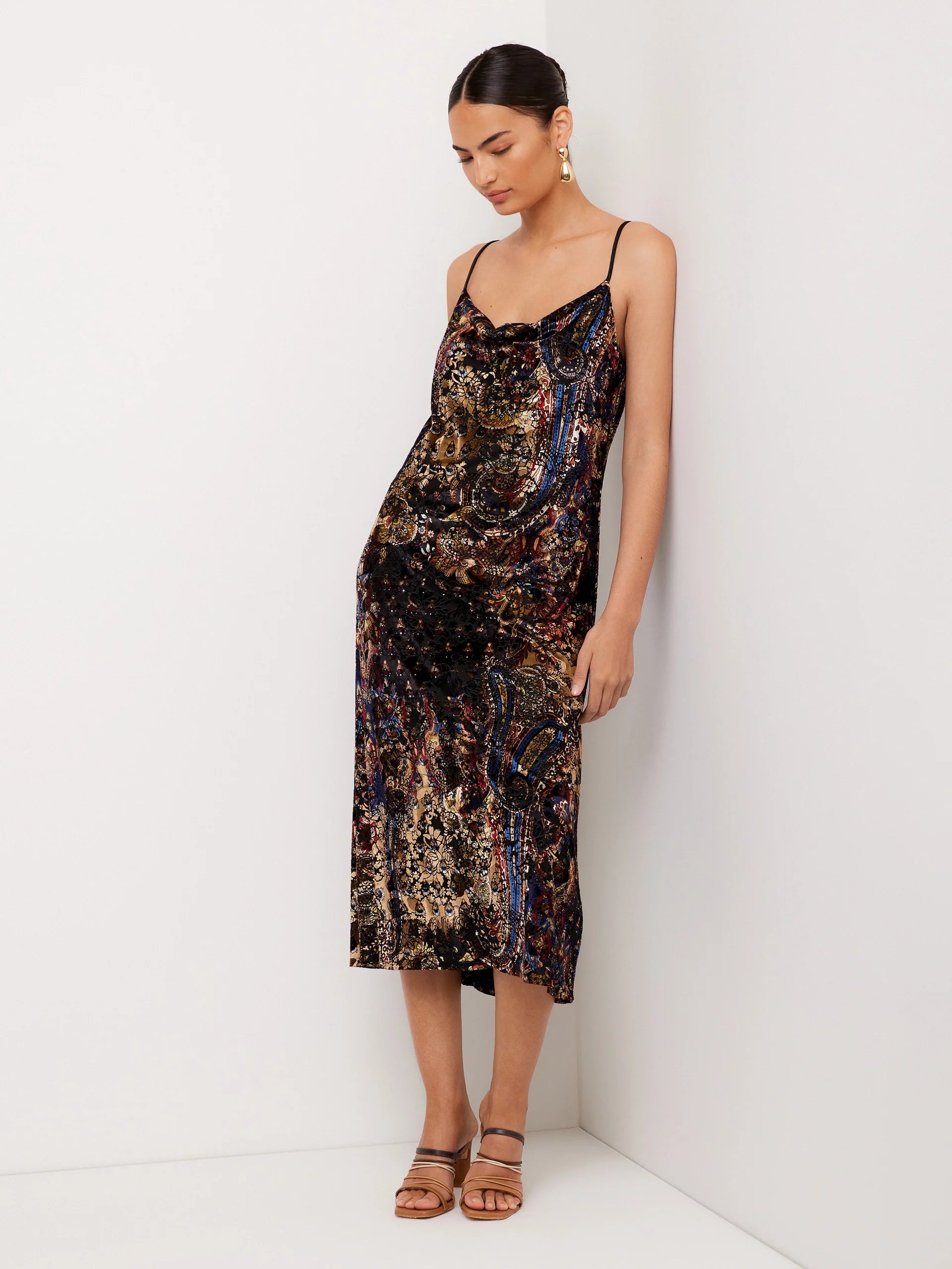 Krissa Drape Front Midi Dress