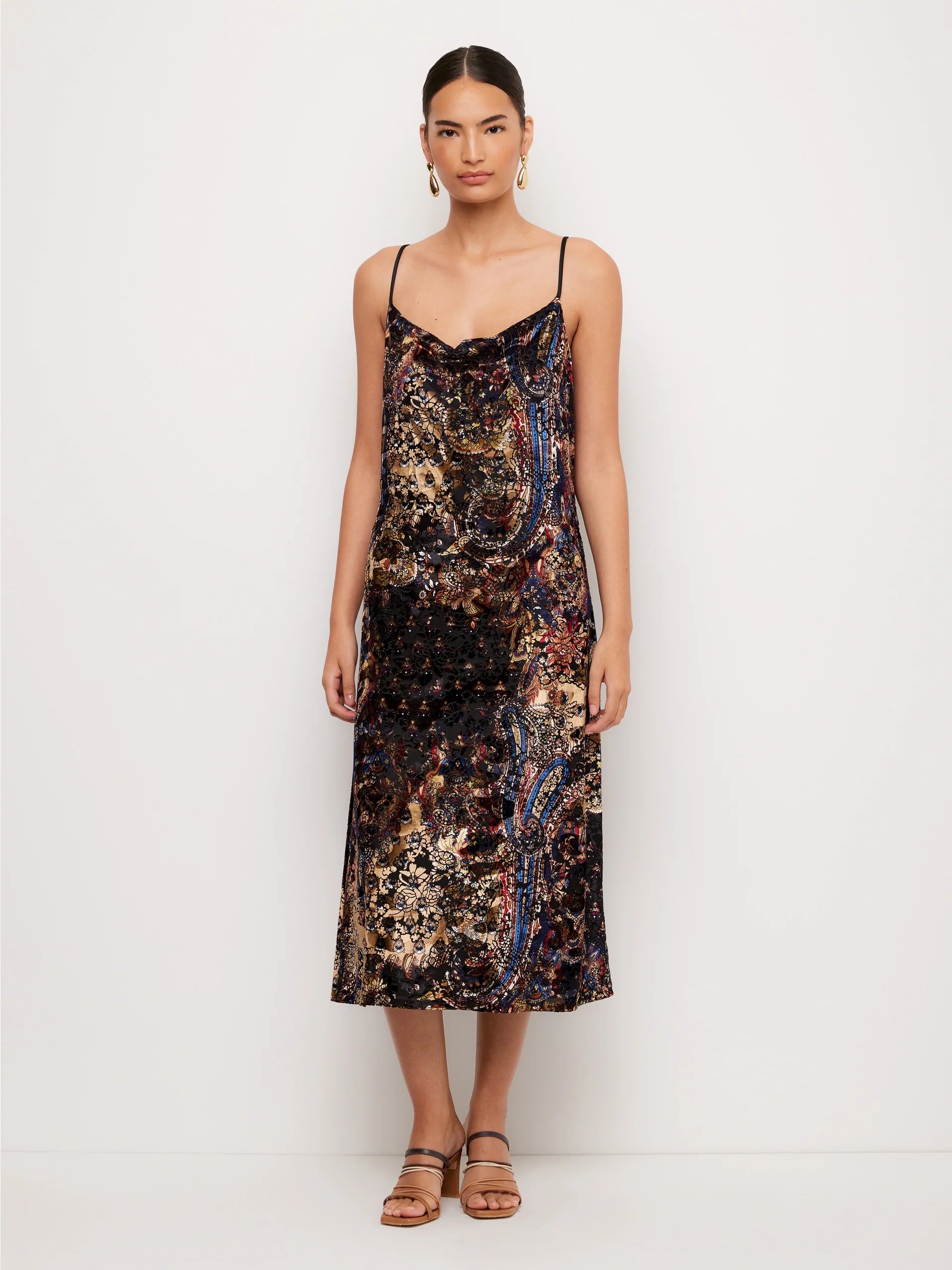 Krissa Drape Front Midi Dress