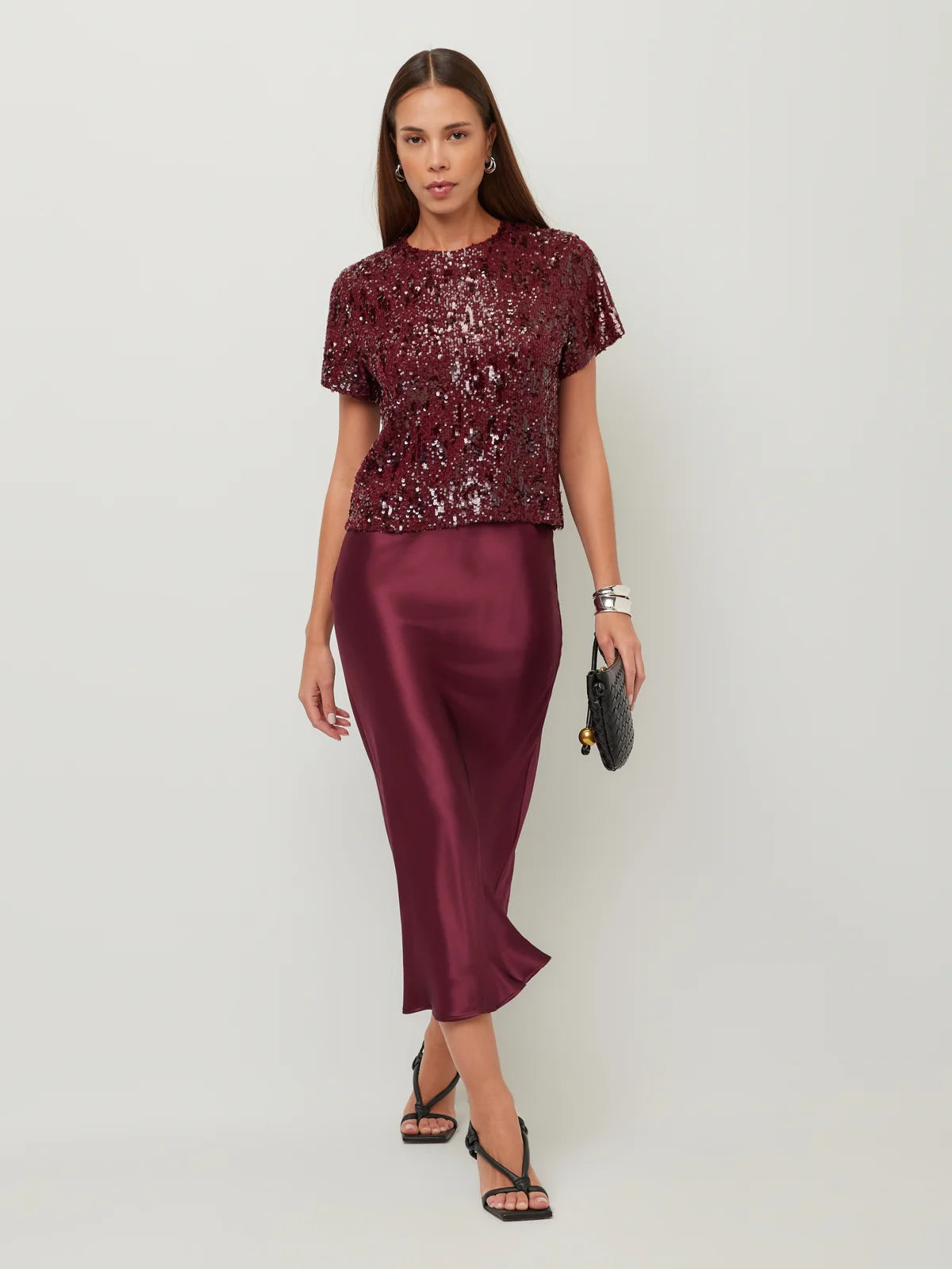 Mia Bias Skirt in Merlot