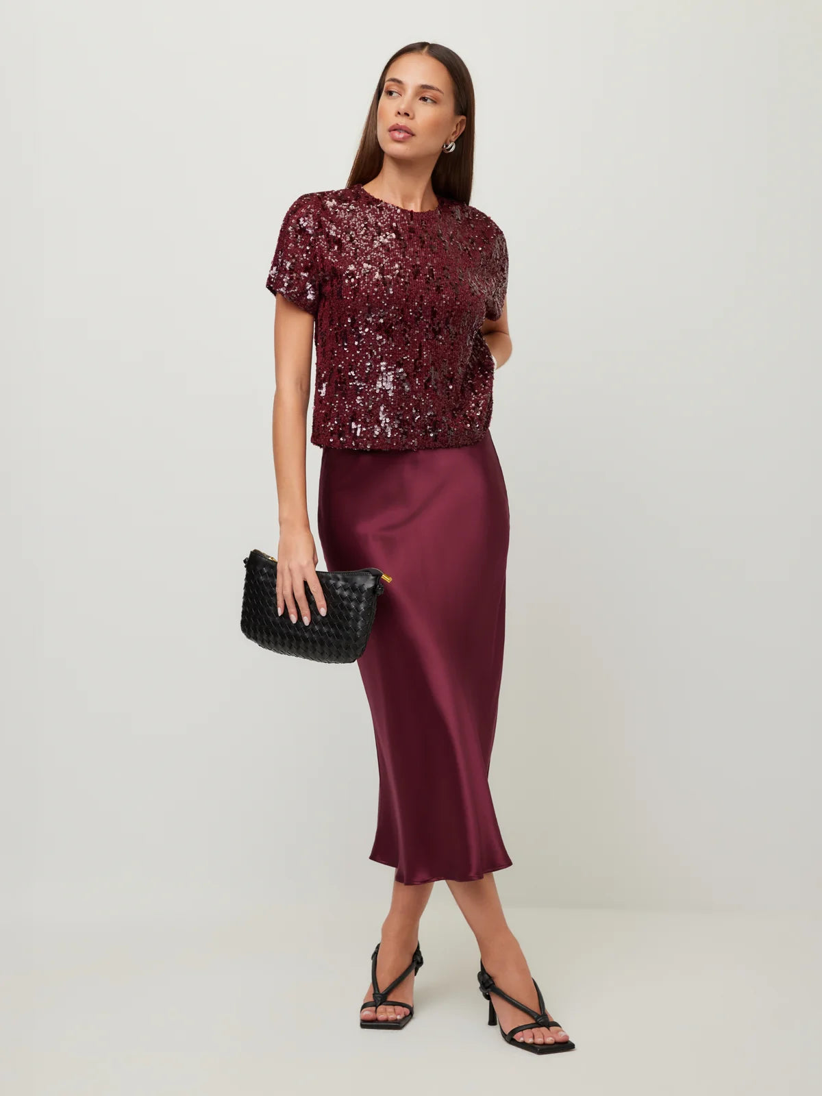 Mia Bias Skirt in Merlot