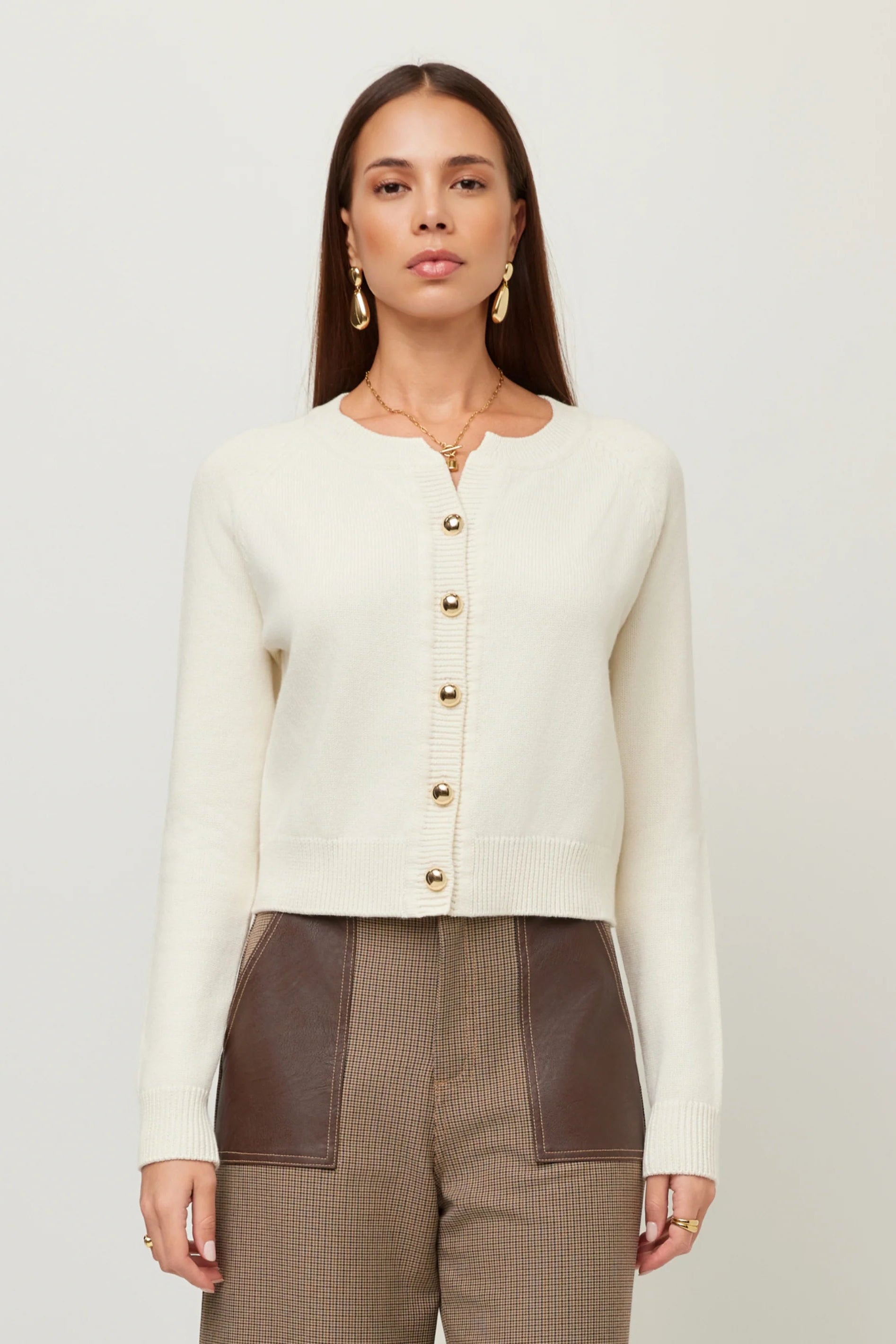 Rawan Cardigan Sweater- Cream