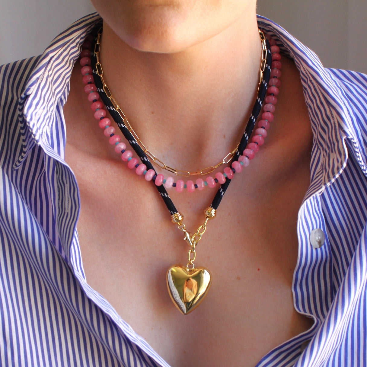 Winnie Cord Necklace- Navy