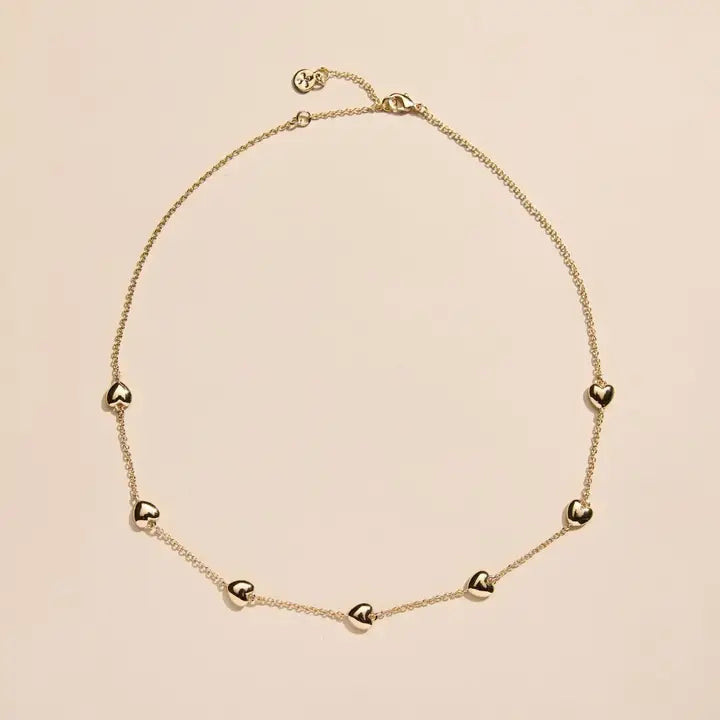 Heart Delicate Chain Necklace- Gold