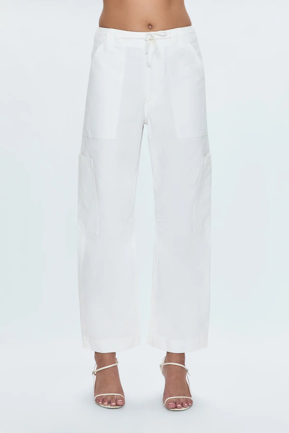 Sabrina Curved Utility Pants- White