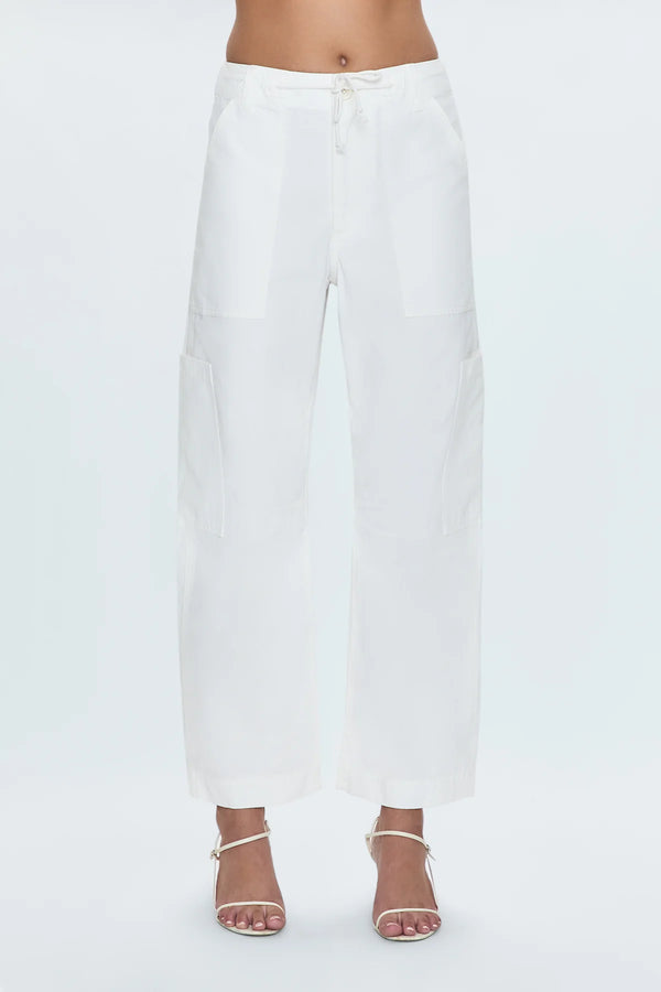 Sabrina Curved Utility Pants- White