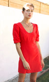 Donnie Scoop Neck Dress—Tomato Red**FINAL SALE**
