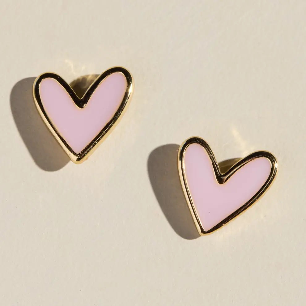 Pink Sweetheart Stud Earrings