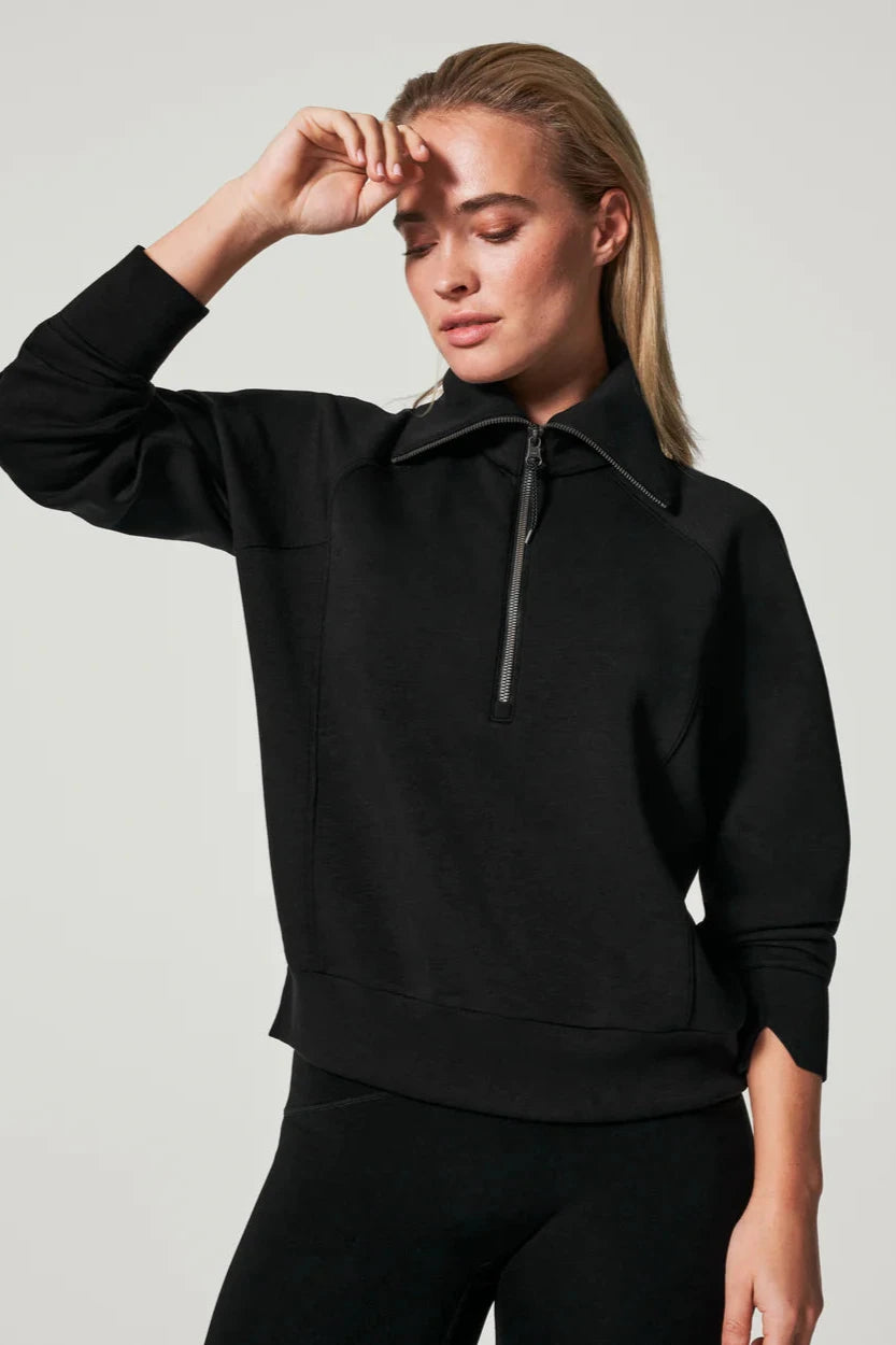 Air Essentials Half Zip Sweatshirt- Very Black