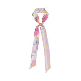 Frida's Garden Silk Skinny Scarf - Pink