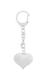 Puffy Heart Handbag Charm—Silver