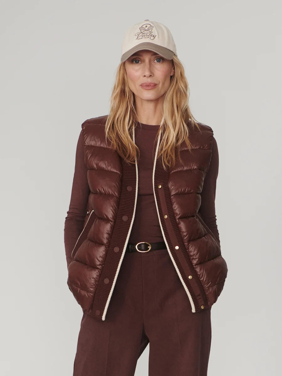 Colwyn Padded Gilet in Brown Stone