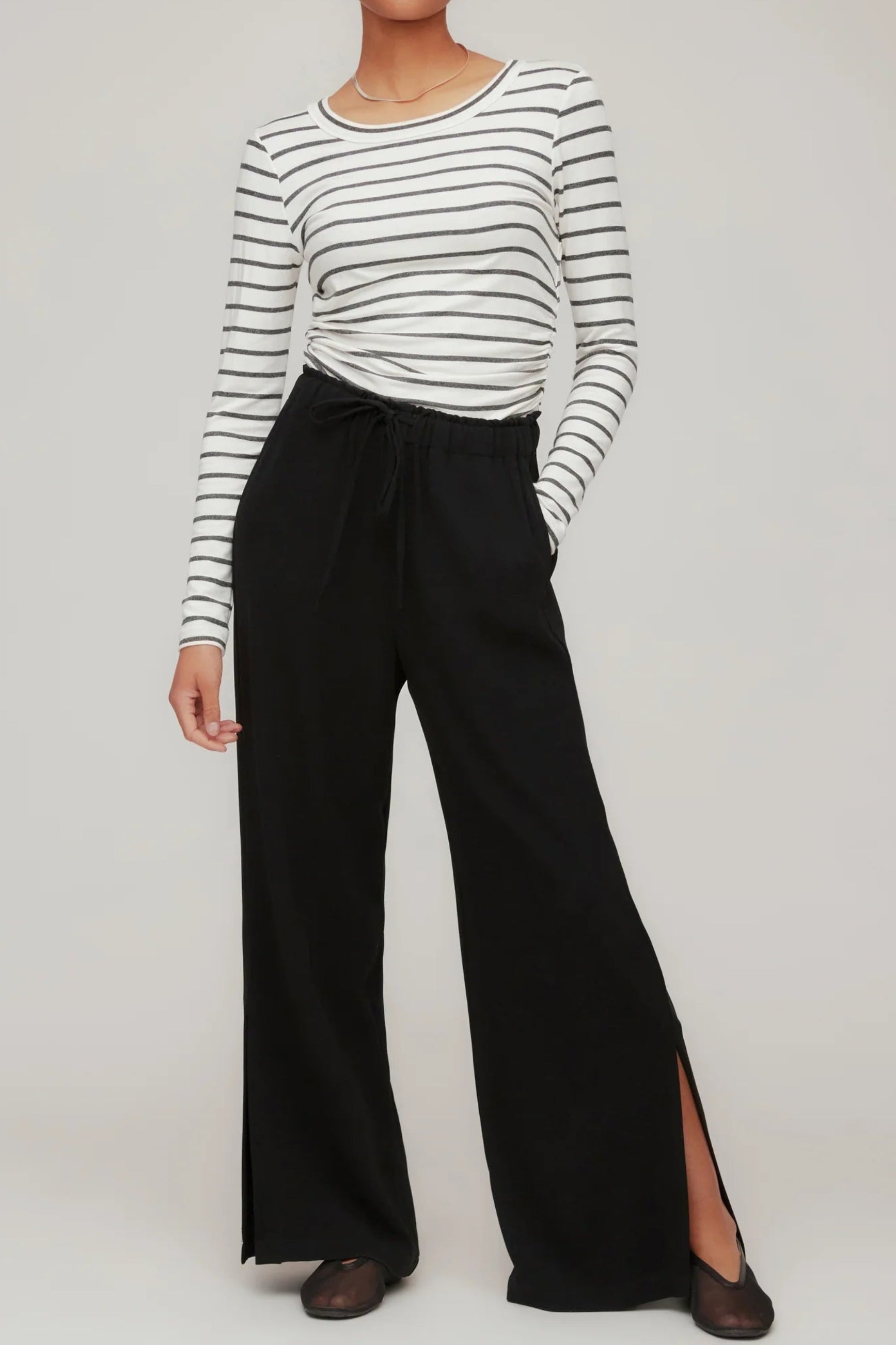 Helen Wide Leg Pants- Black
