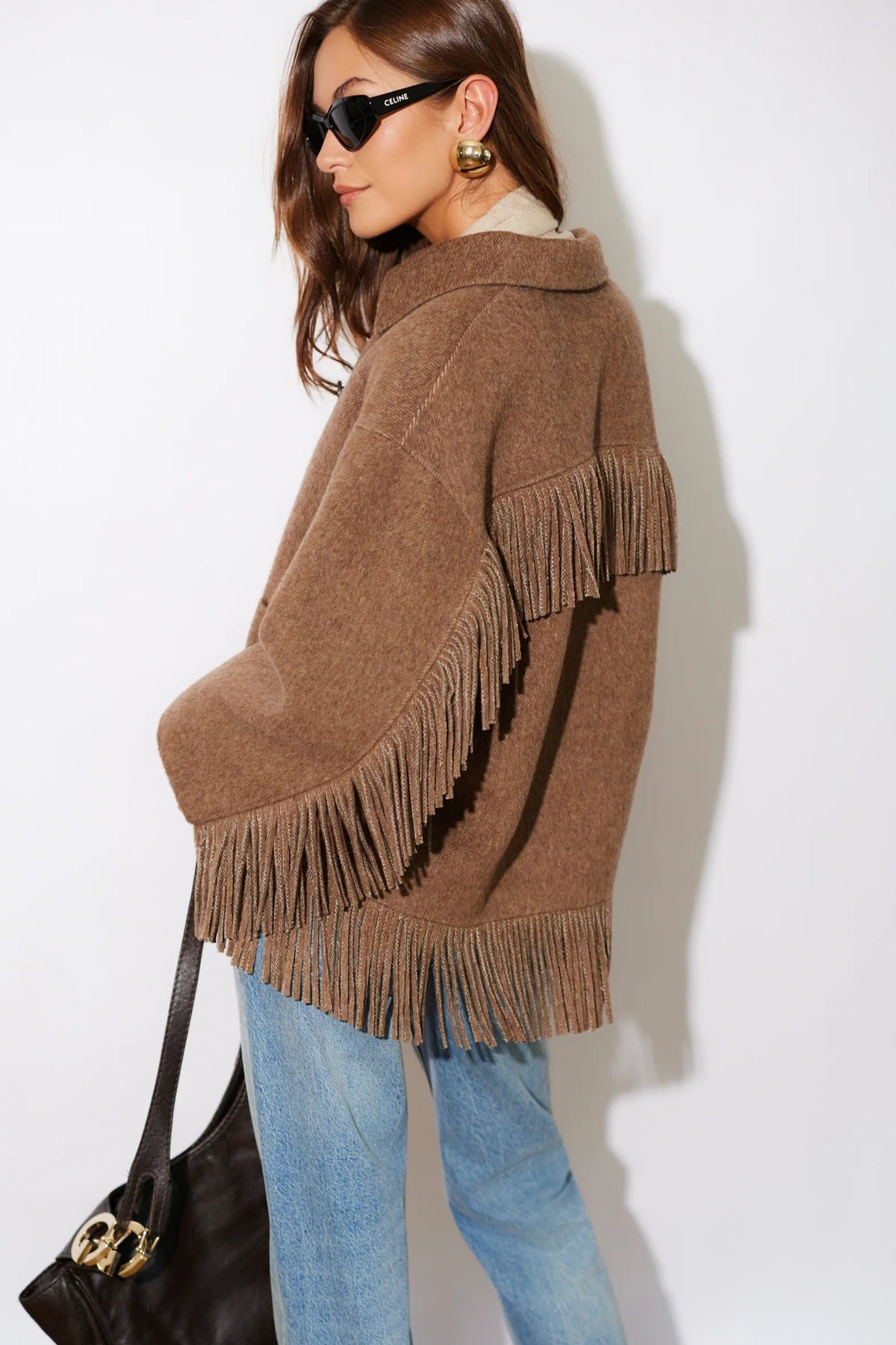Yara Fringe Jacket in Wheat