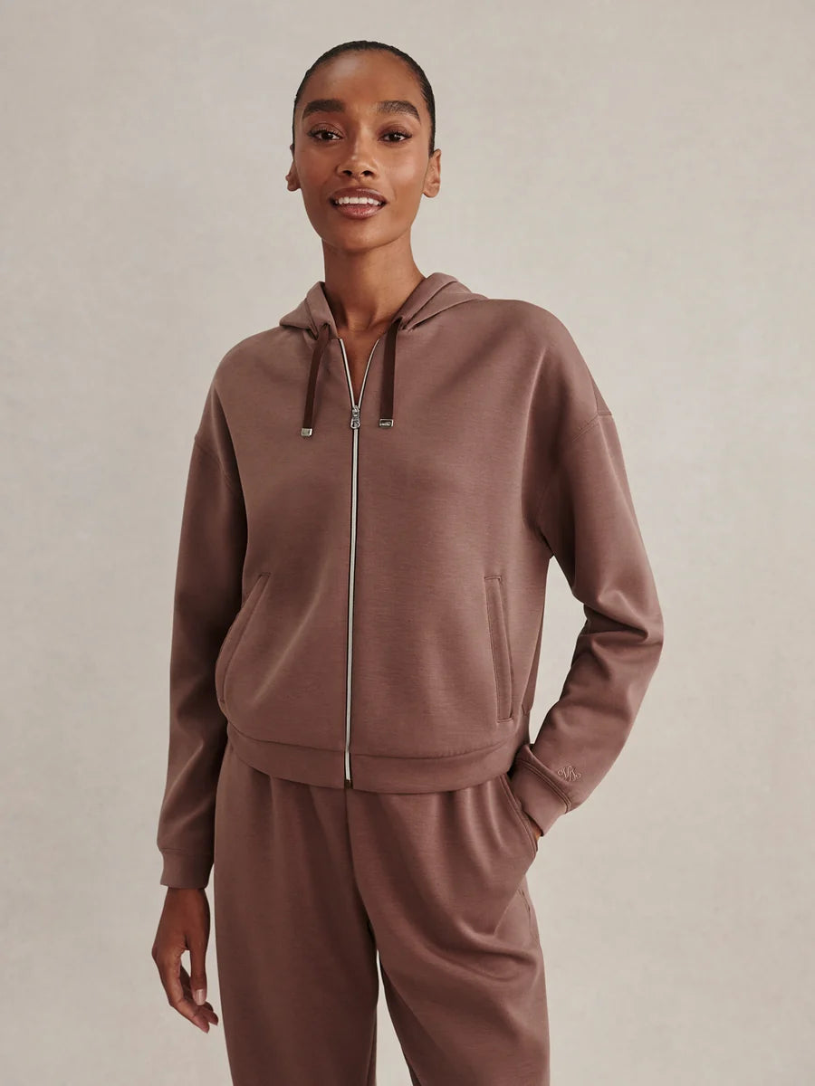 Jorgie Zip-Through Hoodie in Coffee Quartz