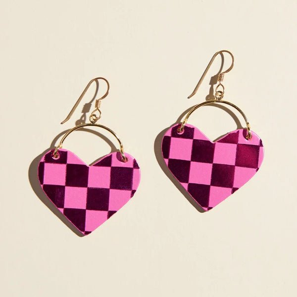 Magenta Shimmer Checkmate Lover-Silver