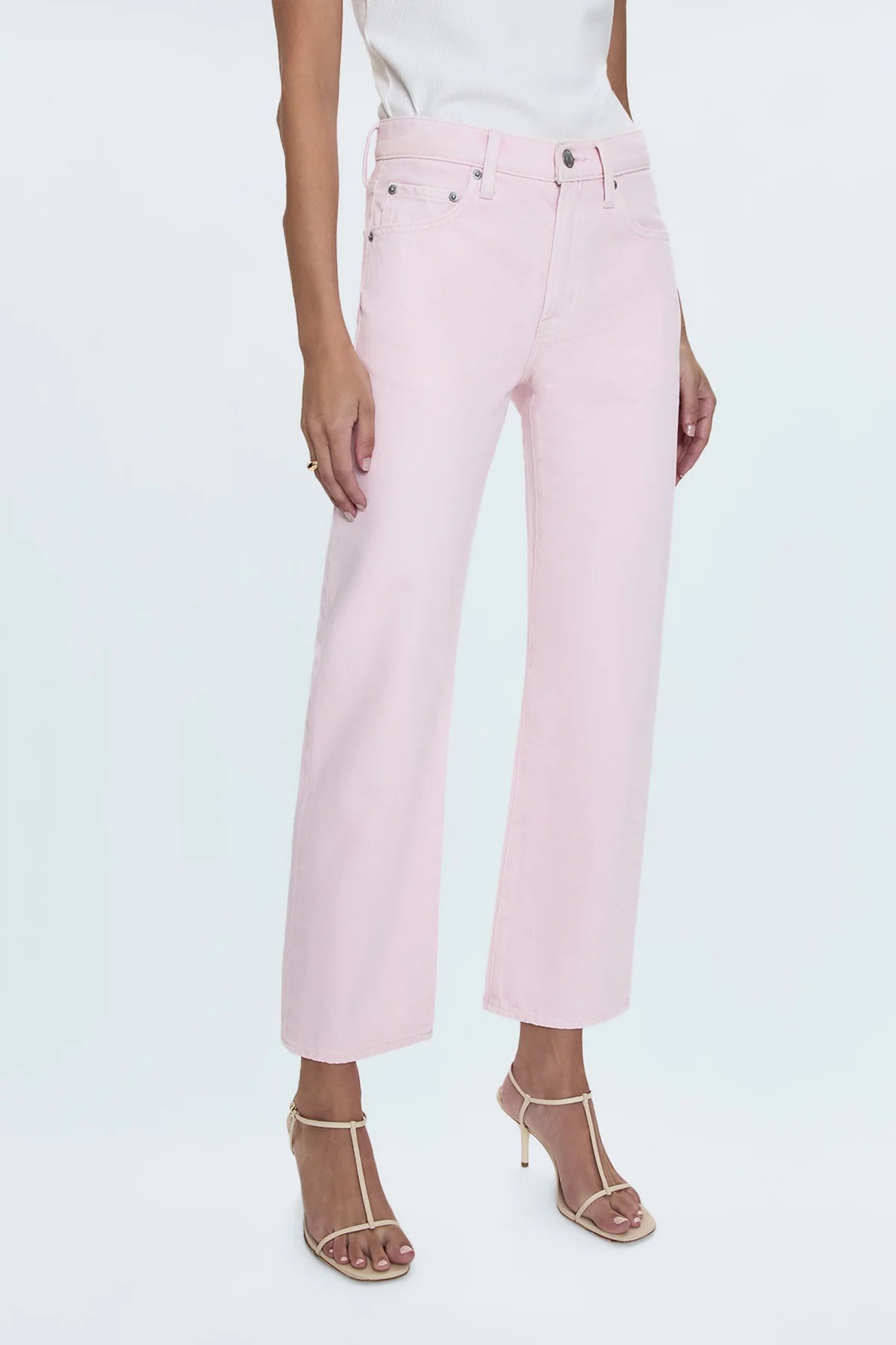 Lexi Mid Rise Bowed Leg- Blush