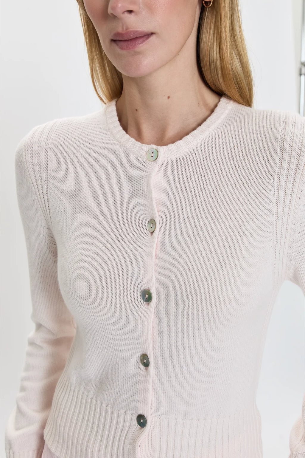 Taye Shrunken Cardigan- Barely Pink