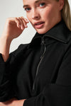 Air Essentials Half Zip Sweatshirt- Very Black