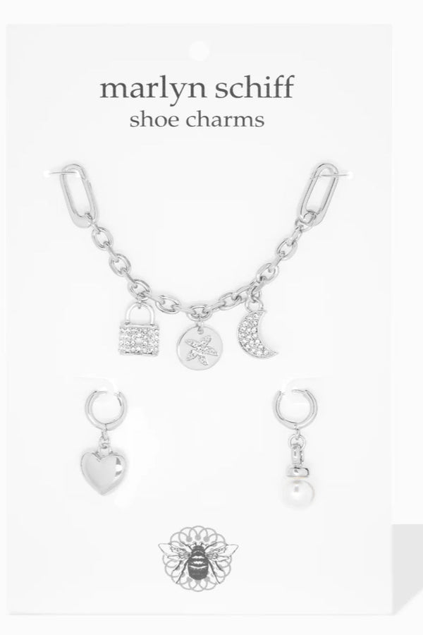 Moonlight Shoe Charm Set—Silver