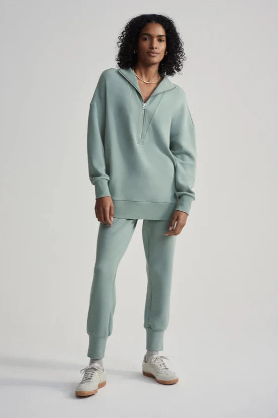 Masie Longline Sweatshirt—Lily Pad