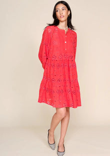 Yara Eyelet Mini Dress- Cranberry Plum