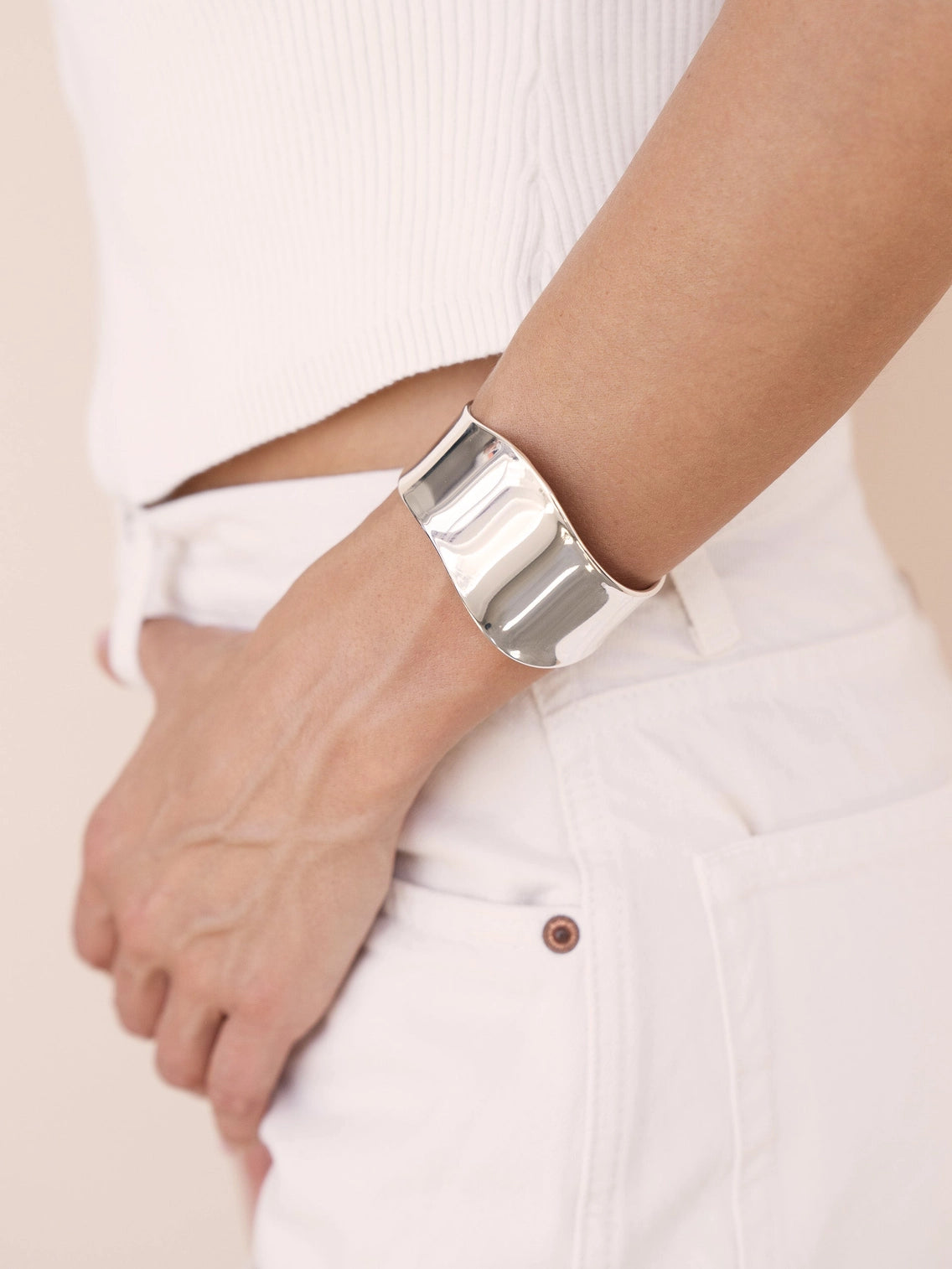Smooth Cuff Bracelet- Silver