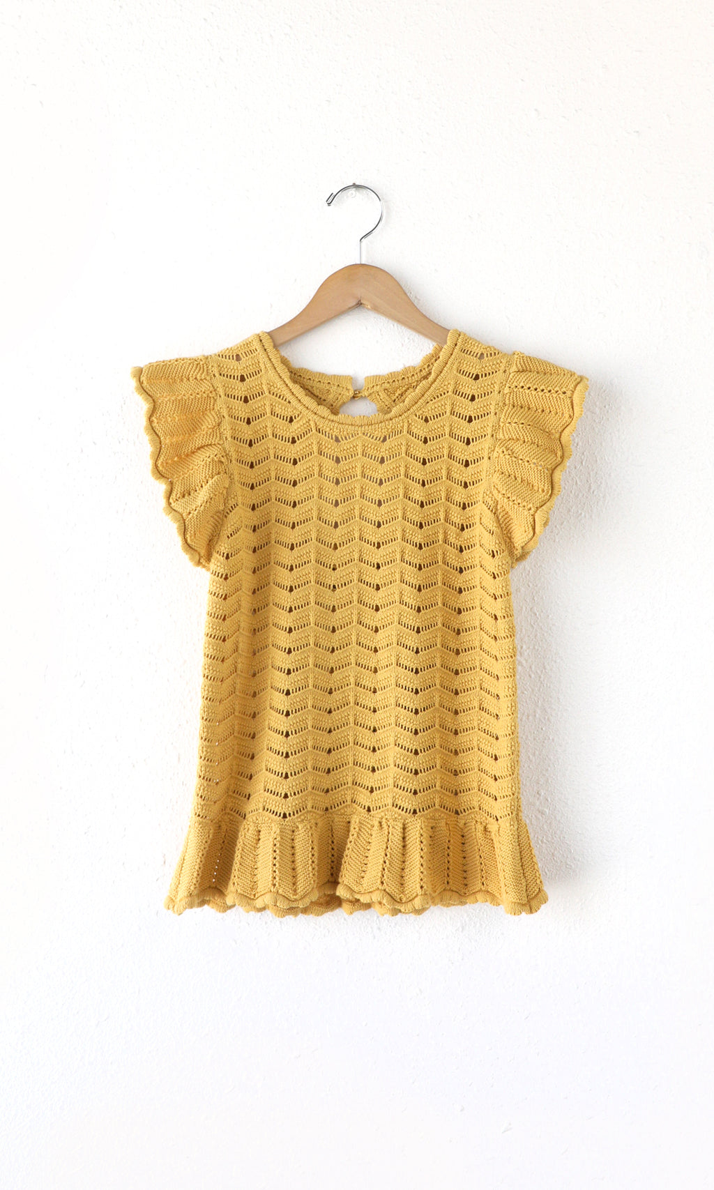 Sensi Knit Ruffle Sleeve Top- Sunflower Yellow
