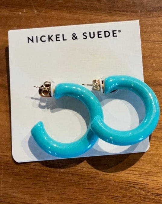 Turquoise Allegra Hoops