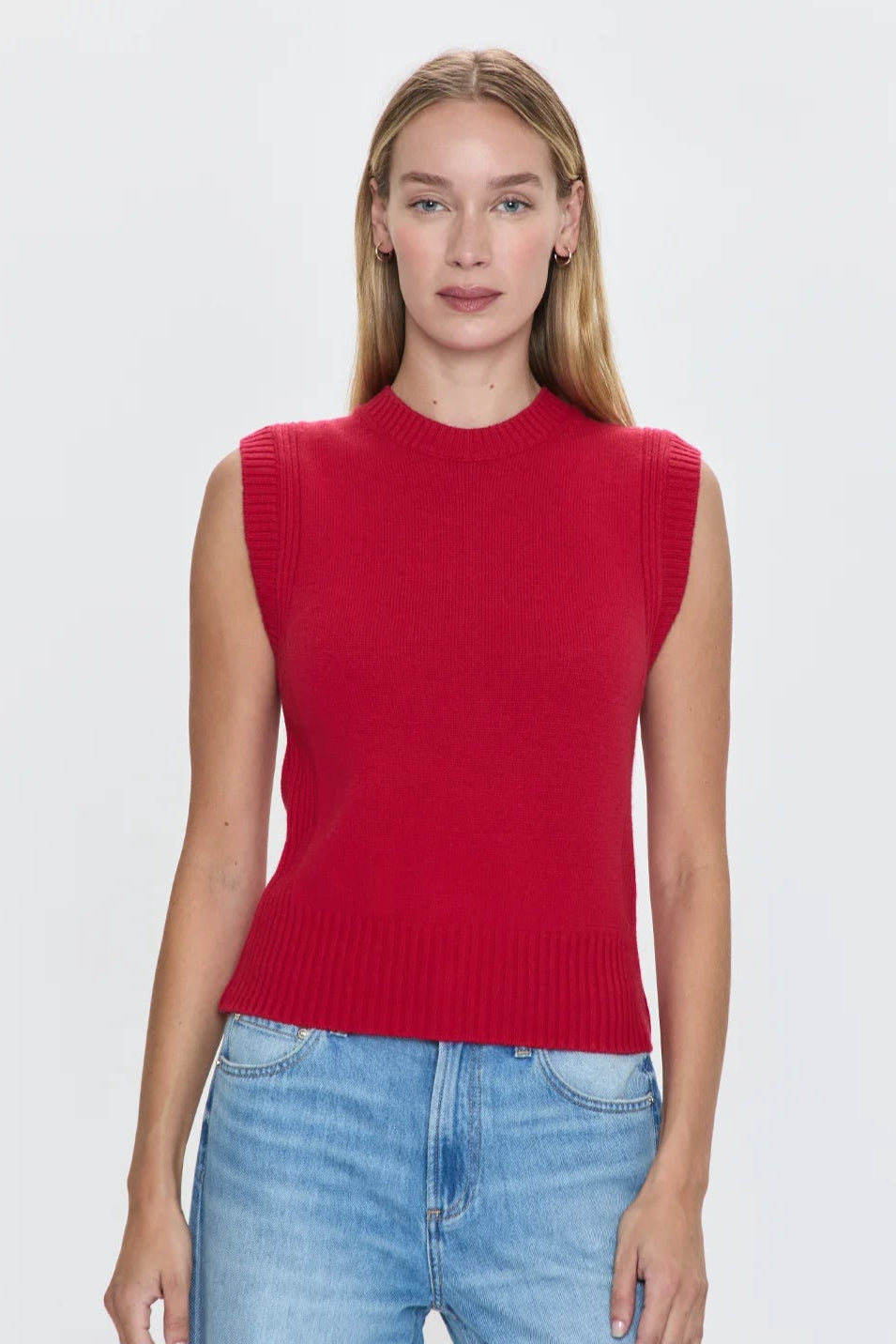 Leandra Sweater Vest- Ruby